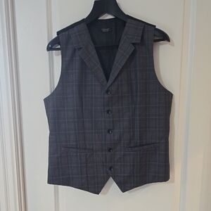 Men's Gray Checkered Vest by